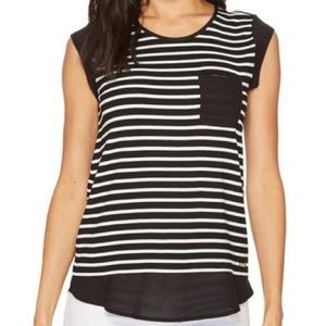 Calvin Klein stripe black and white shirt sheer
